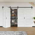 thumbnail image 2 of 128" X 84" Double 5 Lattice Shapes Bi-Fold Barn Door With Installation Hardware Kit, 2 of 8