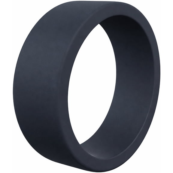 QALO Men's Silicone Ring - Breathable & Durable Wedding Silicone Bands - Mens Gunmetal Basic Silicone Ring Size 10