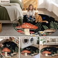 thumbnail image 5 of Spring Mushrooms Round Area Rug 6Ft Washable Circle Rugs for Bathroom Office, Farmhouse Pastoral Botanical Stars Rustic Non-Slip Carpet Floor Mats Indoor Outdoor Carpet Runner Aesthetic Home Decor, 5 of 8