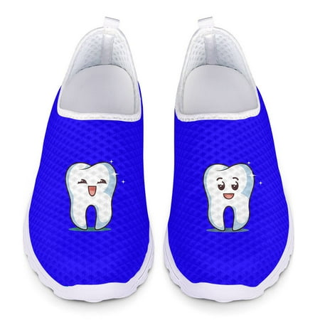 

Cartoon Tooth Pattern Penny Loafers Women Flat Shoes Breathable Mesh Slip on Sneaker for Lades Flats Summer Beach Casual Shoes