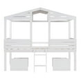thumbnail image 4 of Twin Size Loft Bed with 2 Storage Drawers,House Wood Bed Frame with Roof and Windows,Playhouse Bed with Ladder & Solid Wood Slats Support & Safety Guardrails,No Spring Boxes Required, 4 of 7