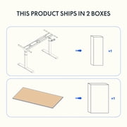 FLEXISPOT 55x28 Dual Motors 3-Stage Height Adjustable Standing Desk Ergonomic Home Office Sit Stand Desk with USB Port, Bamboo Rectangle Desktop White Oval Frame
