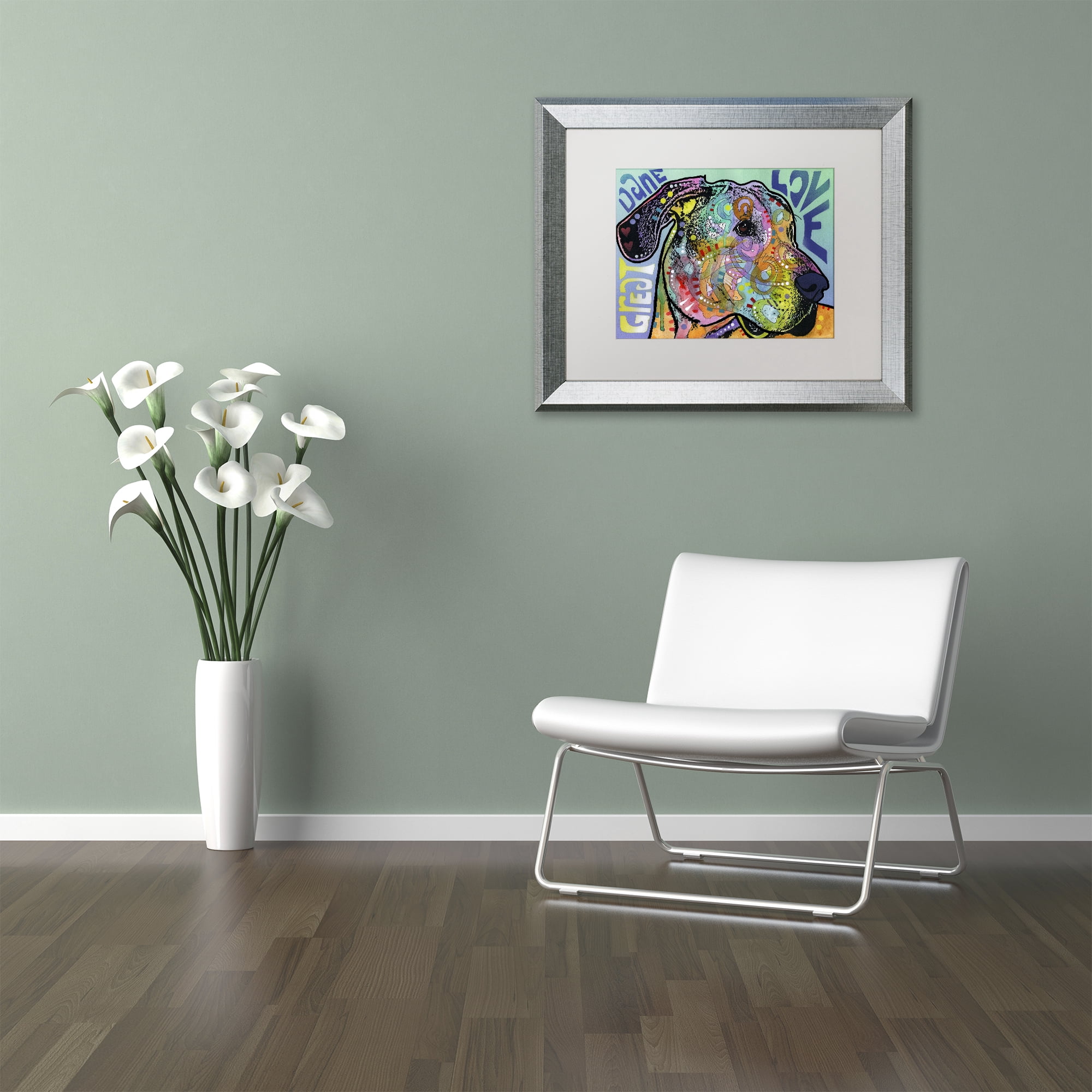 Trademark Fine Art 'Great Dane Luv' Silver Framed Art by Dean Russo