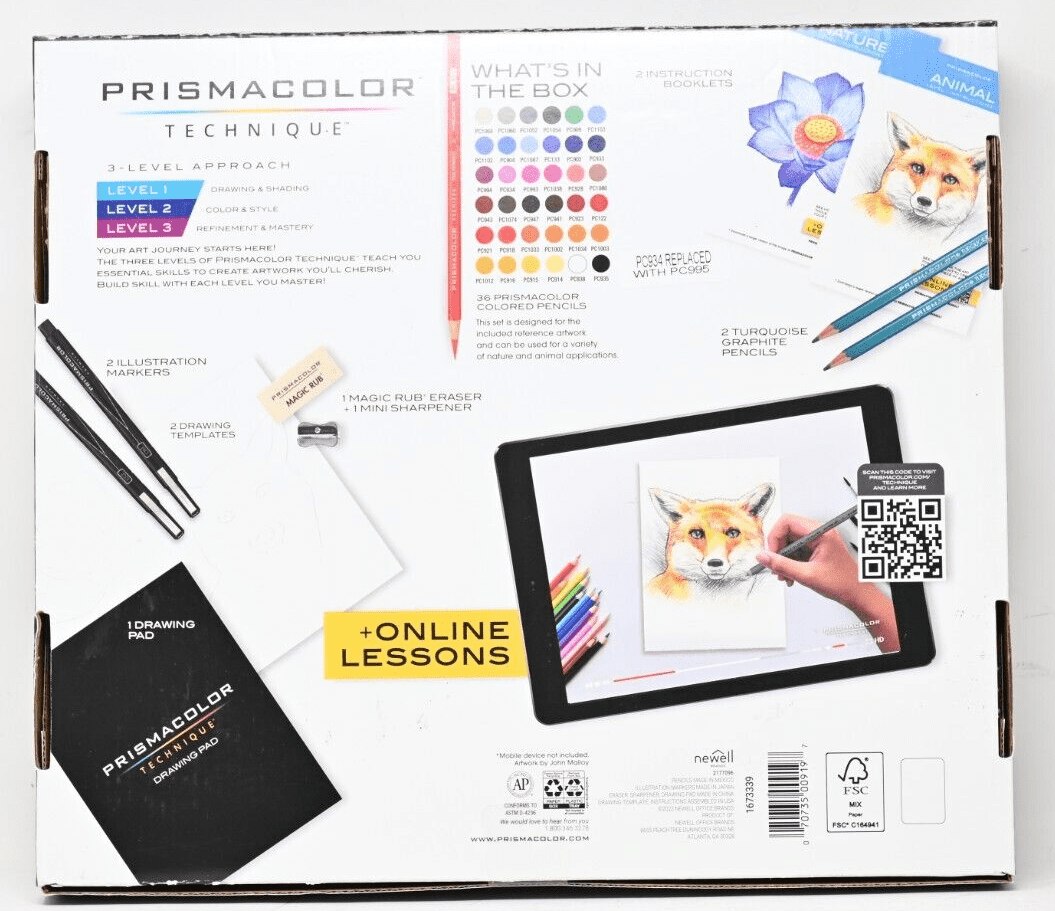 Prismacolor® Technique™ Level 1 Drawing & Shading 26-Piece Animal Drawing  Set