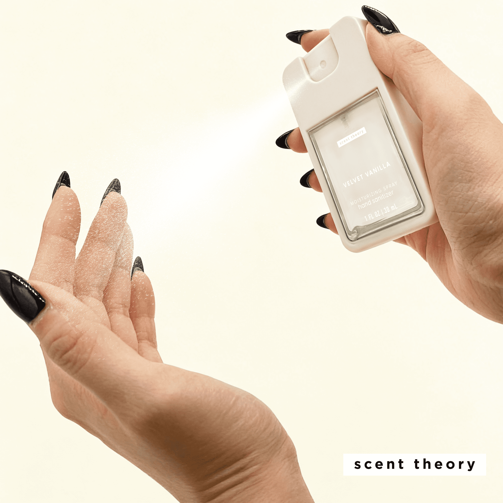 Scent Theory Hand Sanitizer Spray, Velvet Vanilla, 1 fl oz