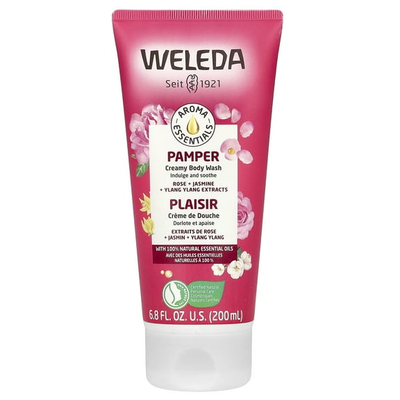 Weleda Pamper, Creamy Body Wash, Rose Jasmine Ylang Ylang Extracts, 6.8 fl oz (200 ml)