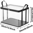 thumbnail image 6 of Large Clear Thick Plastic Storage Box With Hinged Lid, Clear Storage Pro, Heavy Duty PVC Storage Box with Zipper Lid, Foldable Organizer Bin with Handles for Clothes, Books, 6 of 7