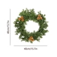 thumbnail image 3 of Bcylexb Christmas Door Wreath, 15.7" Snowy Christmas Pine Wreaths for Front Door Frosted Needles Golden Bells with Red Bow for Winter Holiday Window Wall Decor, 3 of 8