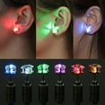 thumbnail image 4 of Women Halloween Glowing LED Light Earring square-shaped Best 2021 Earrings G6L6, 4 of 9