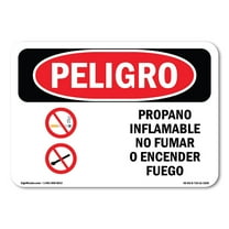 OSHA Danger Sign - Propane Gas Flammable No Smoking Spanish | Decal | Protect Your Business, Construction Site, Shop Area |  Made in The USA