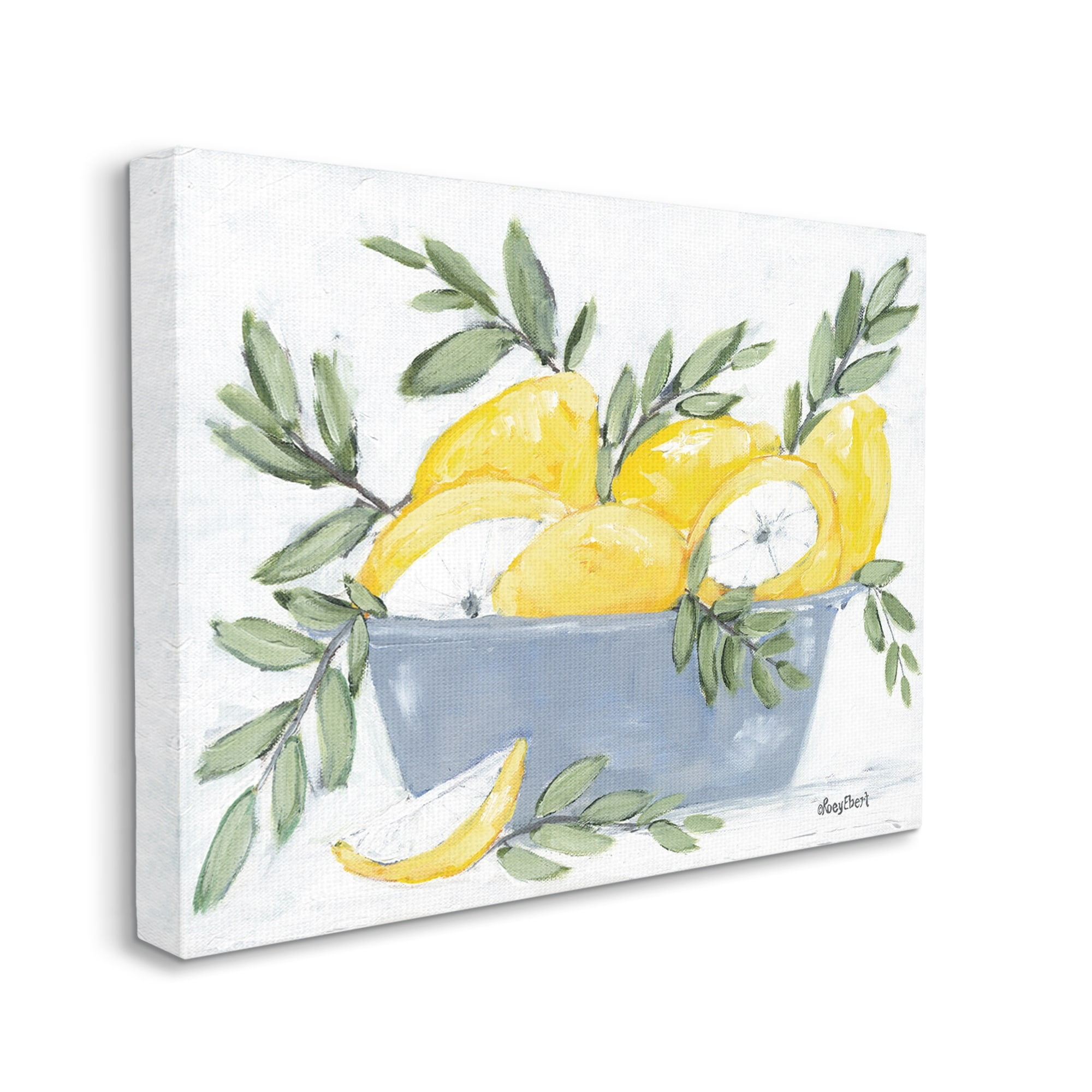 Stupell Industries Yellow Country Lemons Painterly Green Leaves, 30 x 24, Design by Roey Ebert