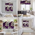 thumbnail image 6 of Purple Marble Kitchen Curtains Sets for Windows 24 Inch Length, Grey Gold Texture Vintage Farmhouse Art Rod Pocket Window Treatments Tier Curtains and Valances Set for Bedroom/Bathroom, 6 of 8