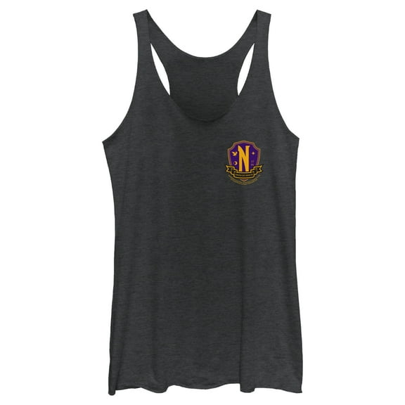 Women's Wednesday Small Nevermore Crest  Racerback Tank Top
