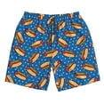 thumbnail image 2 of Honeii's Hot Dog 1 Print Men's Casual Shorts with Drawstring，Swim Trunks Quick Dry Beach Shorts, 2 of 5