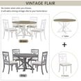 thumbnail image 5 of Eley 5pc Dining Set Round Table 4x Side Chairs - Brown+White, 5 of 36
