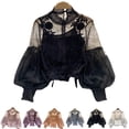 thumbnail image 5 of Women Lace Puff Long Sleeve Blouse Vintage Blouses Elegant Tops Shirts Femme, 5 of 10