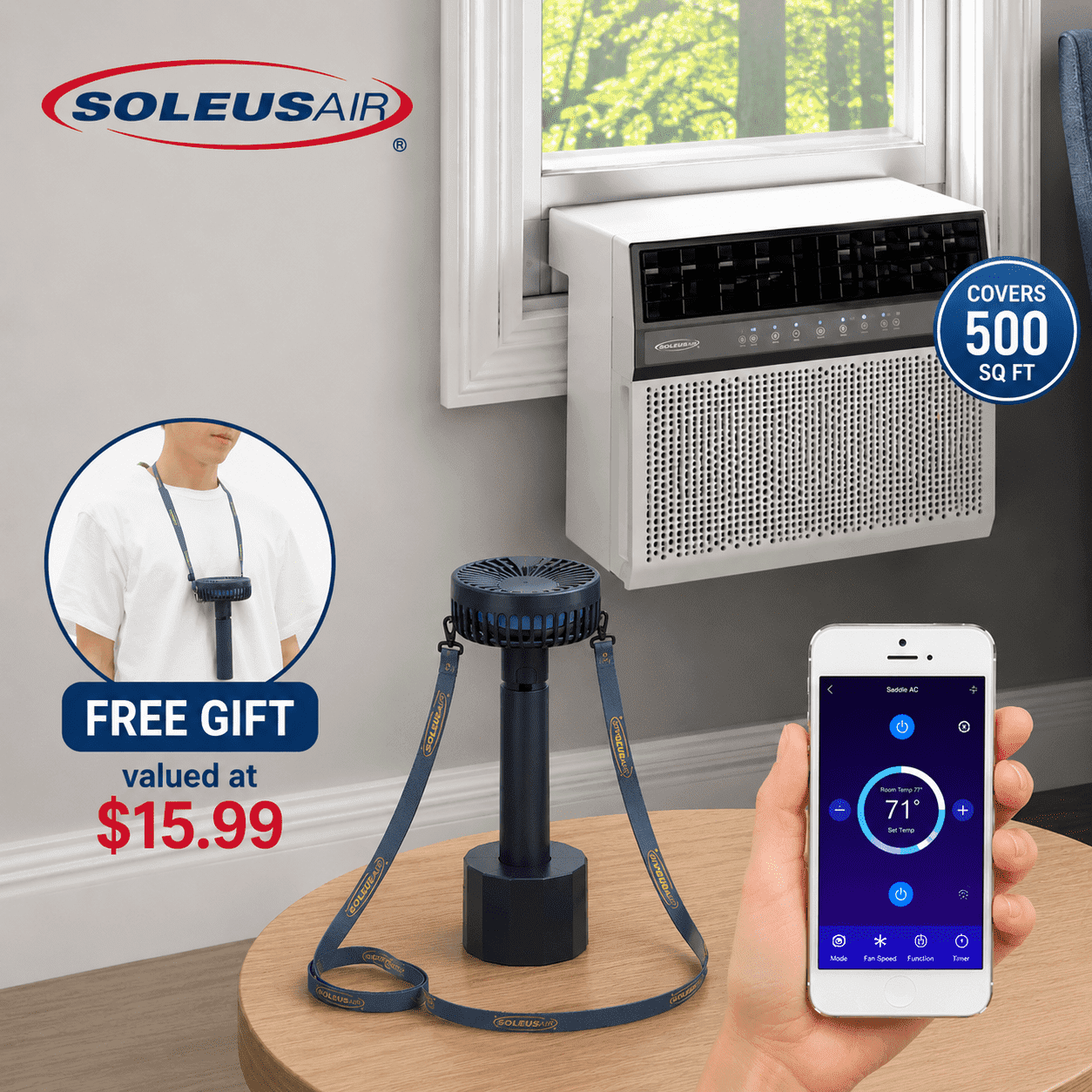 Reconditioned Soleus Air 8,000 BTU Window Air Conditioner with A FREE Handy Fan– Limited-Time Offer!