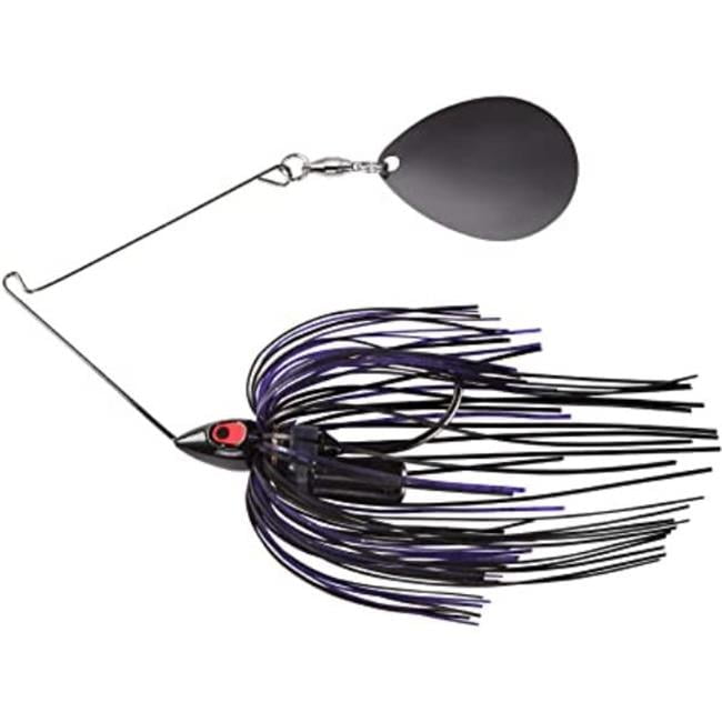 Night Time Painted Head Single Colorado Black Nickel Spinnerbait Fishing Lure Black Purple