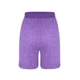 thumbnail image 5 of Womens Plus Size Shorts Drawstring Shorts for Women, Soft Comfy Activewear Loungewear Shorts, Solid Color Short Pants with Pockets Purple XXL, 5 of 6