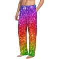 thumbnail image 2 of Uemuo Colorful Glitter Pattern Men's Wide Leg Palazzo Lounge Pants with Pockets Light Weight Loose Comfy Casual Pajama Pants-Small, 2 of 9