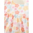 thumbnail image 6 of Infant Girl Dresses, Short Sleeve Square Neck Floral Print Ruffled Princess A-Lined Party High Waist Dress, 6 of 8