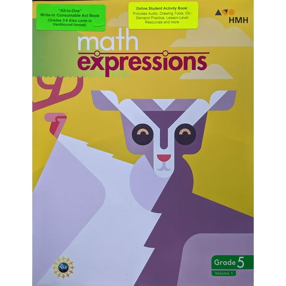 Math Expressions Student Activity Book, Grade 5, Volume 1, c. 2018, 9781328743848, 1328743845