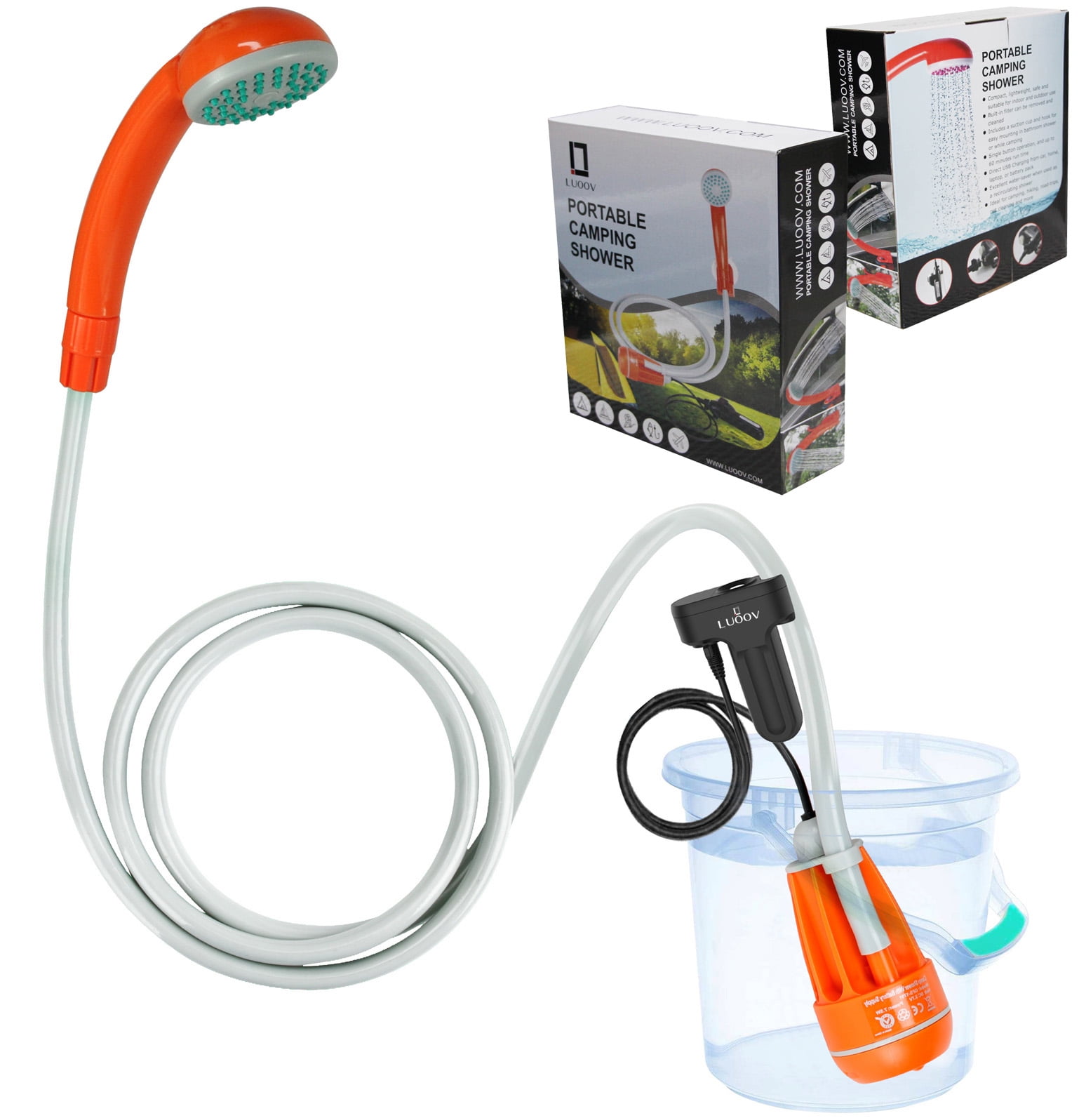 Portable Camping Shower Pump with USB Rechargeable