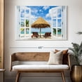 thumbnail image 3 of Elephant Stock Window To Paradise Beach Wall Art - Horizontal Canvas Wall Art - Living Room Wall Decor - Beach Canvas - White And Green Decor - 51" x 34", 3 of 8