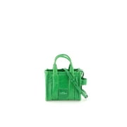Marc Jacobs The Shiny Crinkle Micro Tote Leather Crossbody Handbag (Fern Green)