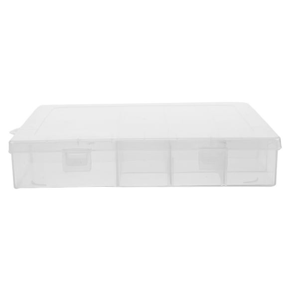 FRCOLOR Clear Plastic Organizer Box with Adjustable Dividers Bead Storage Container for Jewelry Crafts Bracelet Making DIY Nail Art