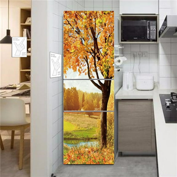 60x180 Landscape Flower 3D Refrigerator Sticker For Kitchen Waterproof Vinyl Fridge Cover Decal Home