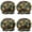 Black Colorful Flower, variant on Shower Caps,Black Sunflower Pattern Waterproof Shower Cap for Women 4 Pieces,Double Reusable Hair Cover for Shower PEVA Elastic Stretch Hem
