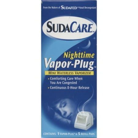 SudaCare Nighttime Vapor-Plug Mini Waterless Vaporizer + 5 Refill Pads