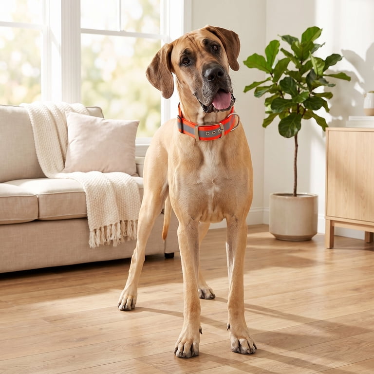 Vibrant Life Extra Wide Reflective Dog Collar, Orange photo 3