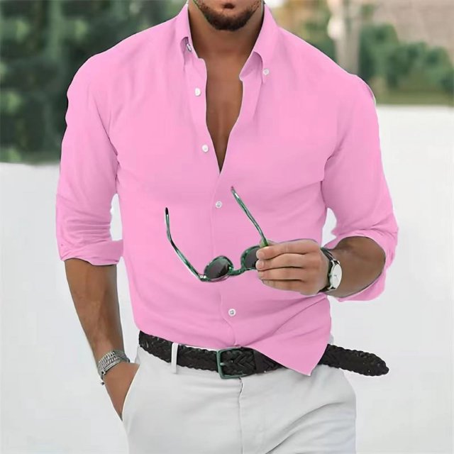 Camisa de hombre 2024 de manga larga con cuello casual, nueva camiseta para exteriores de moda y cómoda para hombre en talla grande 6XL