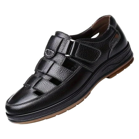 WNVMWI Mens Shoes Black Sneakers Formal Shoes for Men Men s Leather Breathable Hollow Casual Leather Shoes Comfortable Walking Running Shoes Fashion Slip On Sneakers Size 41