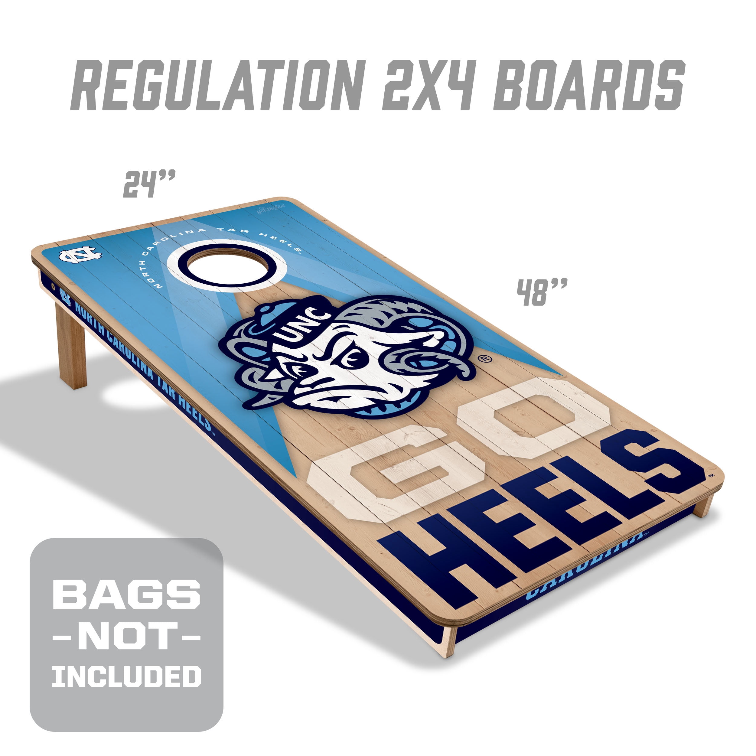 YouTheFan NCAA N Carolina Tar Heels 2x4 Slogan Series Cornhole NO BAGS