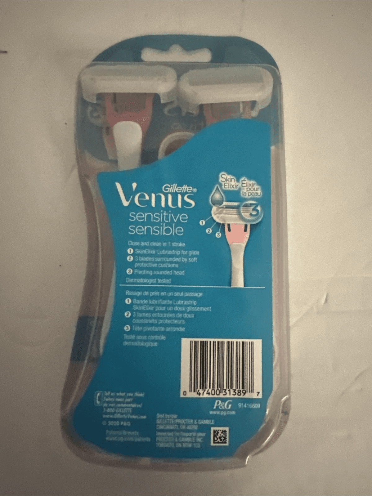Gillette Venus Women's Disposable Razor, Sensitive, 3 Count (Pack of 2), Womens Razors / Blades