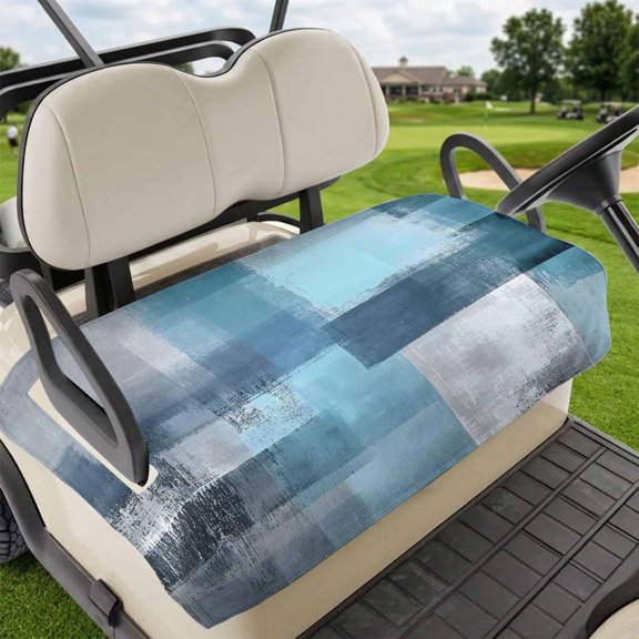Golf Cart Seat Covers for 2 Seater,Teal Blue Microfiber Cart Seat Towel Blanket,Modern Oil Painting Abstract Ombre Geometric Absorbent Breathable NonSlip Bench Seats Protector for Golf Course 51"x31"