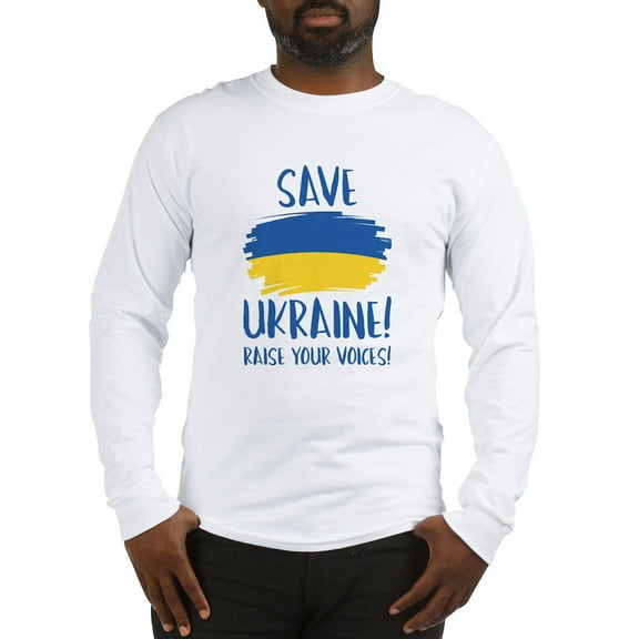 CafePress - Save Ukraine Raise Your Voices Long Sleeve T Shirt - Unisex Cotton Long Sleeve T-Shirt