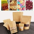 thumbnail image 6 of 50pcs Kraft Paper Bags with Window Resealable Zip Lock Food Storage Bags Heat Sealable Stand Up Brown Paper Pouches for Cookies Coffee Tea 6.2×8.6in, 6 of 8