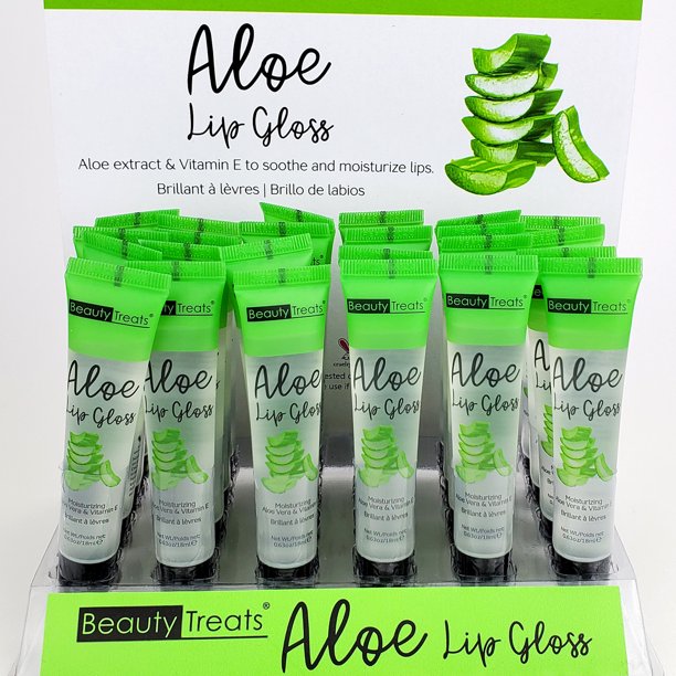 (3 Pack) Beauty Treats Aloe Lip Gloss Aloe Extract and Vitamin E