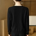 thumbnail image 5 of Women's Soft and Cozy Short-Length Sweater Jacket for Fall and Winter, Round Neck Design, Winter Clothes for Women,Black,L, 5 of 5