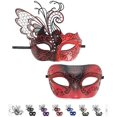 thumbnail image 1 of par de máscaras para parejas, disfraces de mariposas, Cosplay, Halloween, Carnaval, espectáculo de Pascua, fiesta, máscaras de lujo, 1 of 2