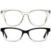 Screen Shades - Blue Light Blocking Computer Glasses - SS202 Sand & SS501 Black Fade - UV Protection - Relieve Eye Strain and Prevent Headaches From Device Use and Gaming