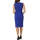 thumbnail image 3 of Vestido de lápiz de negocios para mujeres INSPIRE CHIC, con escote en V, sin mangas, con cinturón en la cintura, vestido midi con abertura, talla XL, azul real, 3 of 6