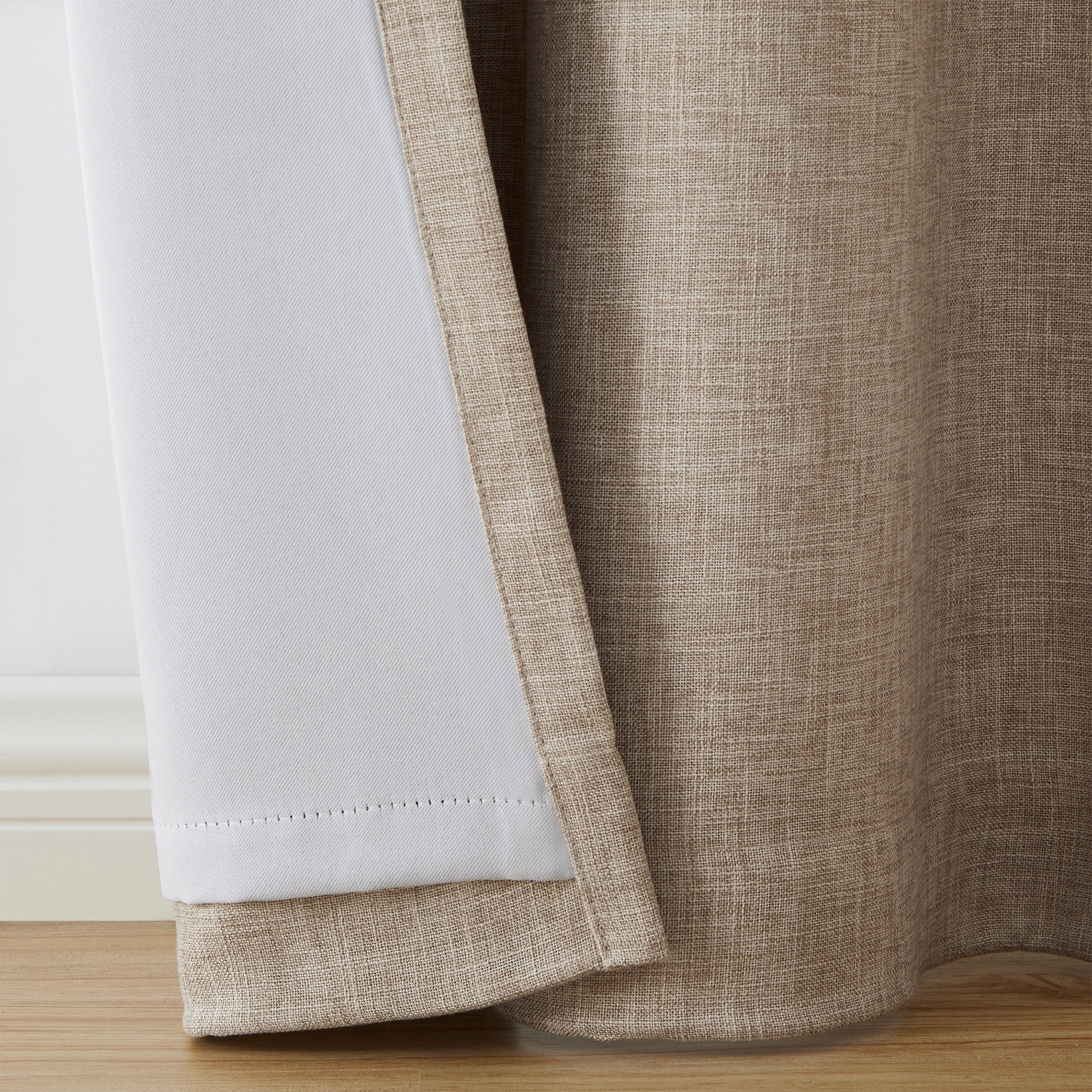 My Texas House Solid White Pepper Rod Pocket Back Tab Blackout Curtain Panel, 52" x 108"