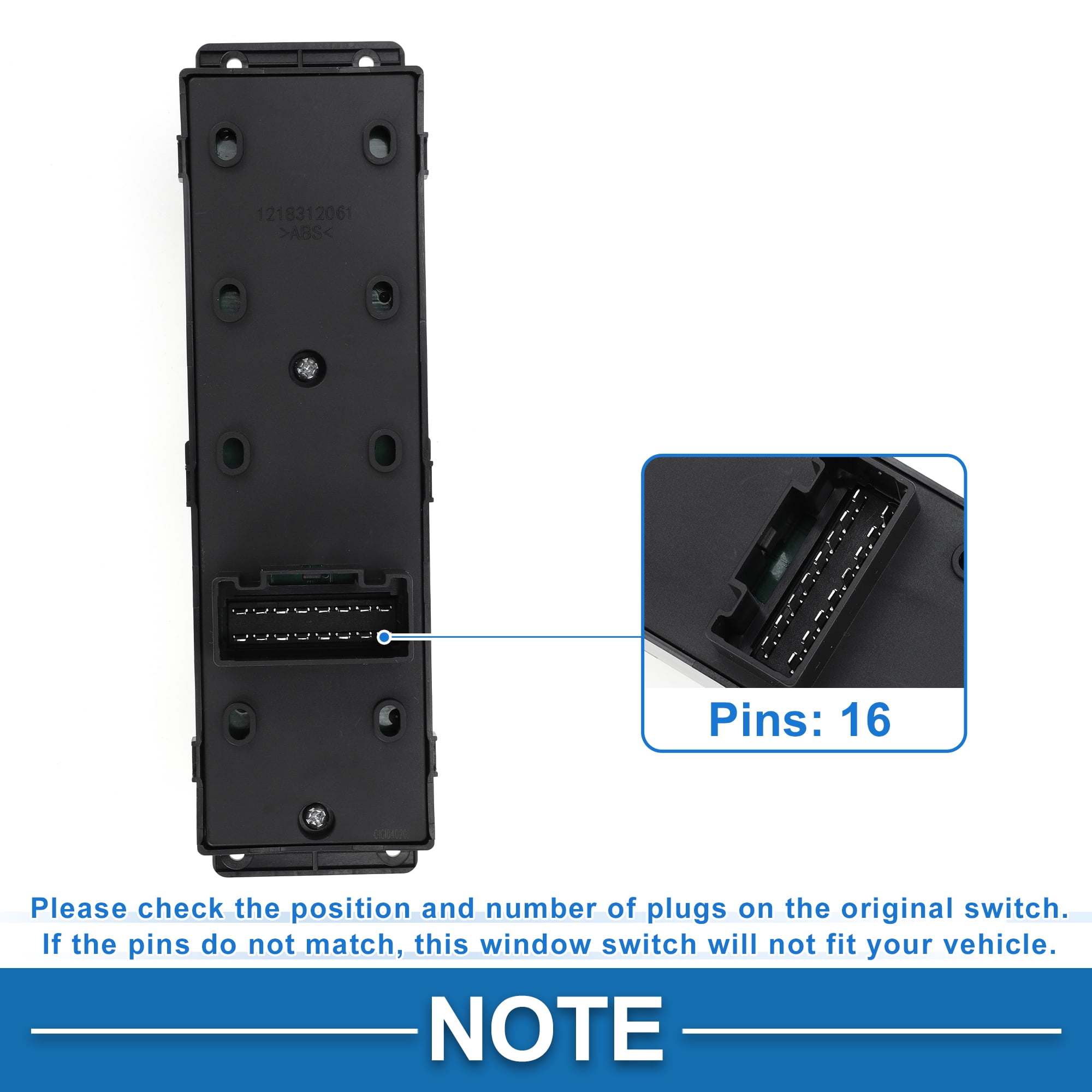 Unique Bargains Power Window Switch for Hyundai Accent 2011-2014 Front Left Black