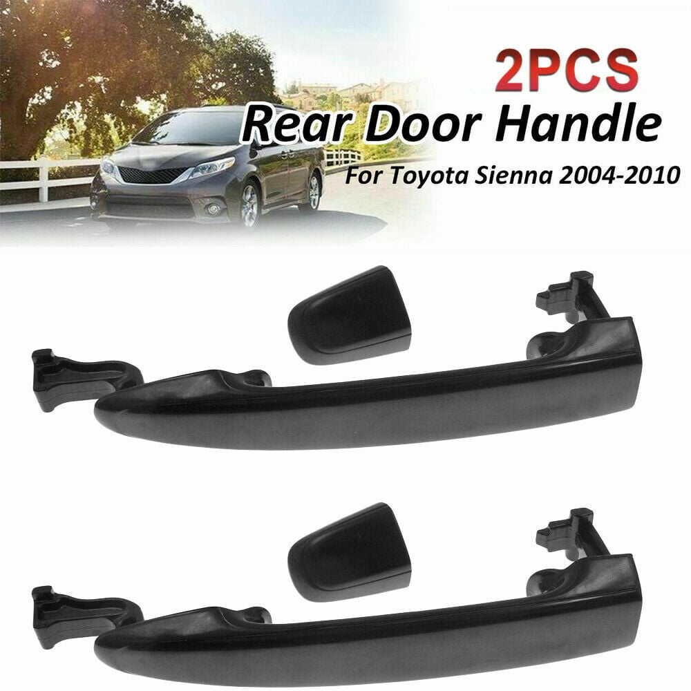 Eynpire 8073 Exterior Outside Outer Smooth Black Rear Sliding Door Handle for 2004-2010 Toyota Sienna 2 Pc Set Left = Right