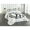 thumbnail image 3 of Ambesonne Hunting Quilted Bedspread Set 3 Pcs, Man Lance, Queen Size, Black White, 3 of 5